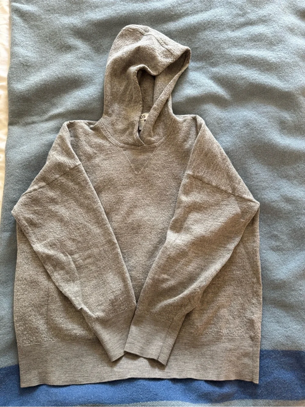 COS Light Gray Merino Wool Knit Hoodie Sweater - Picture 3 of 5